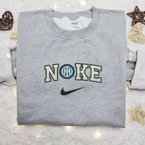 Inter Milan x Nike Sport Embroidered Sweatshirt Football Club Embroidered Shirt Nike Inspired Embroidered Shirt