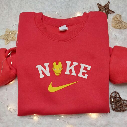 Iron Man Nike Embroidered Shirt Nike Inspired Embroidered Hoodie Marvel Embroidered Sweatshirt 2