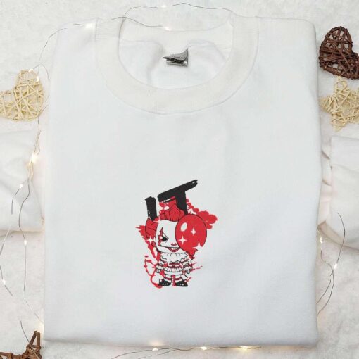 IT Baby Clown Embroidered Sweatshirt Scary Movie Embroidered Hoodie Best Halloween Gifts Ideas