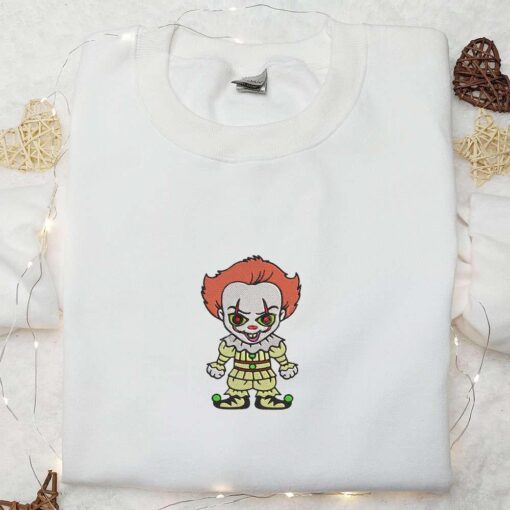 IT Pennywise Baloon Embroidered Sweatshirt IT Horror Movie Embroidered Hoodie Best Halloween Gifts for Family