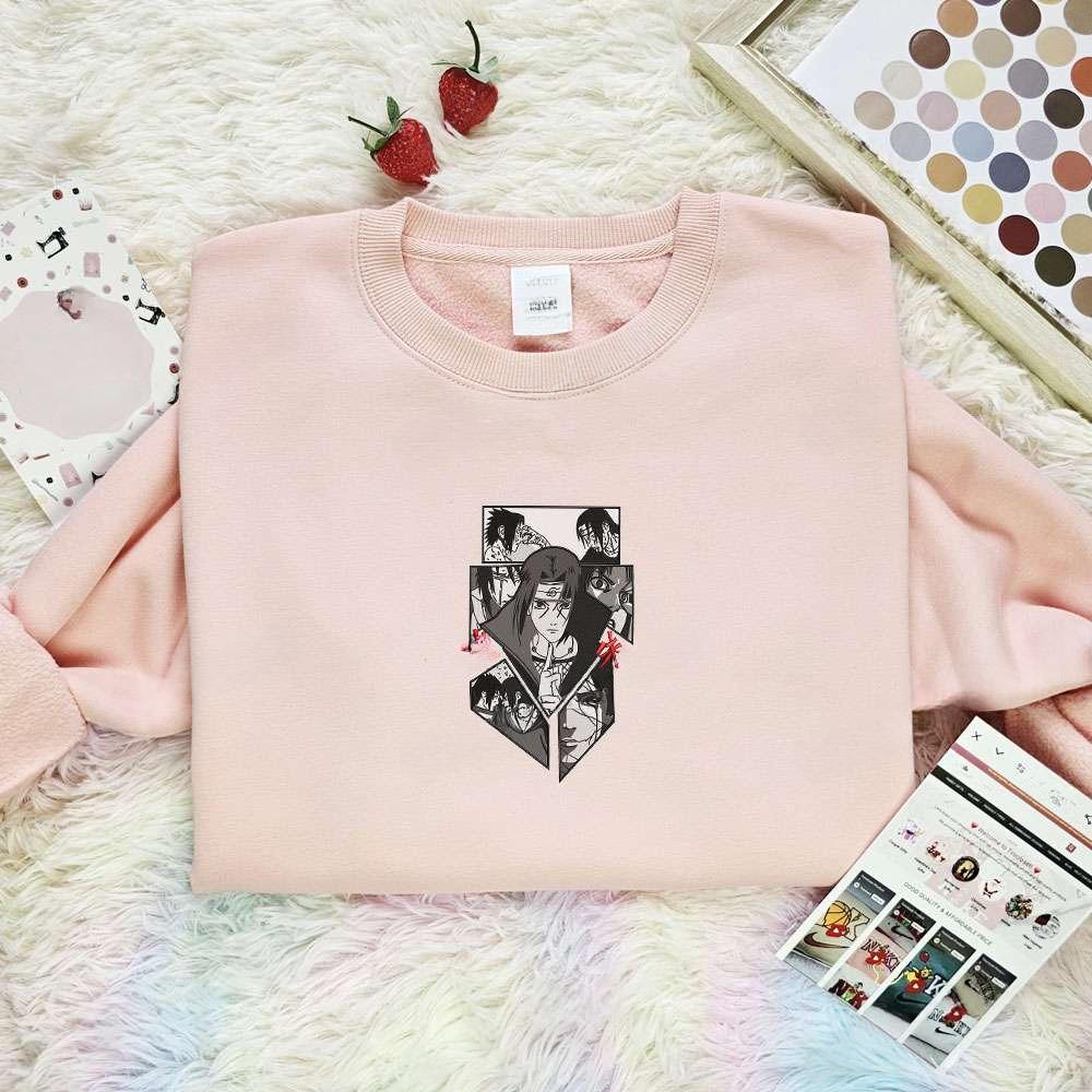 Itachi And Sasuke Naruto Anime , Anime Embroidered T-shirt Sweatshirt Hoodie, Inspired Anime Movie, Best Gift for Anime Fans