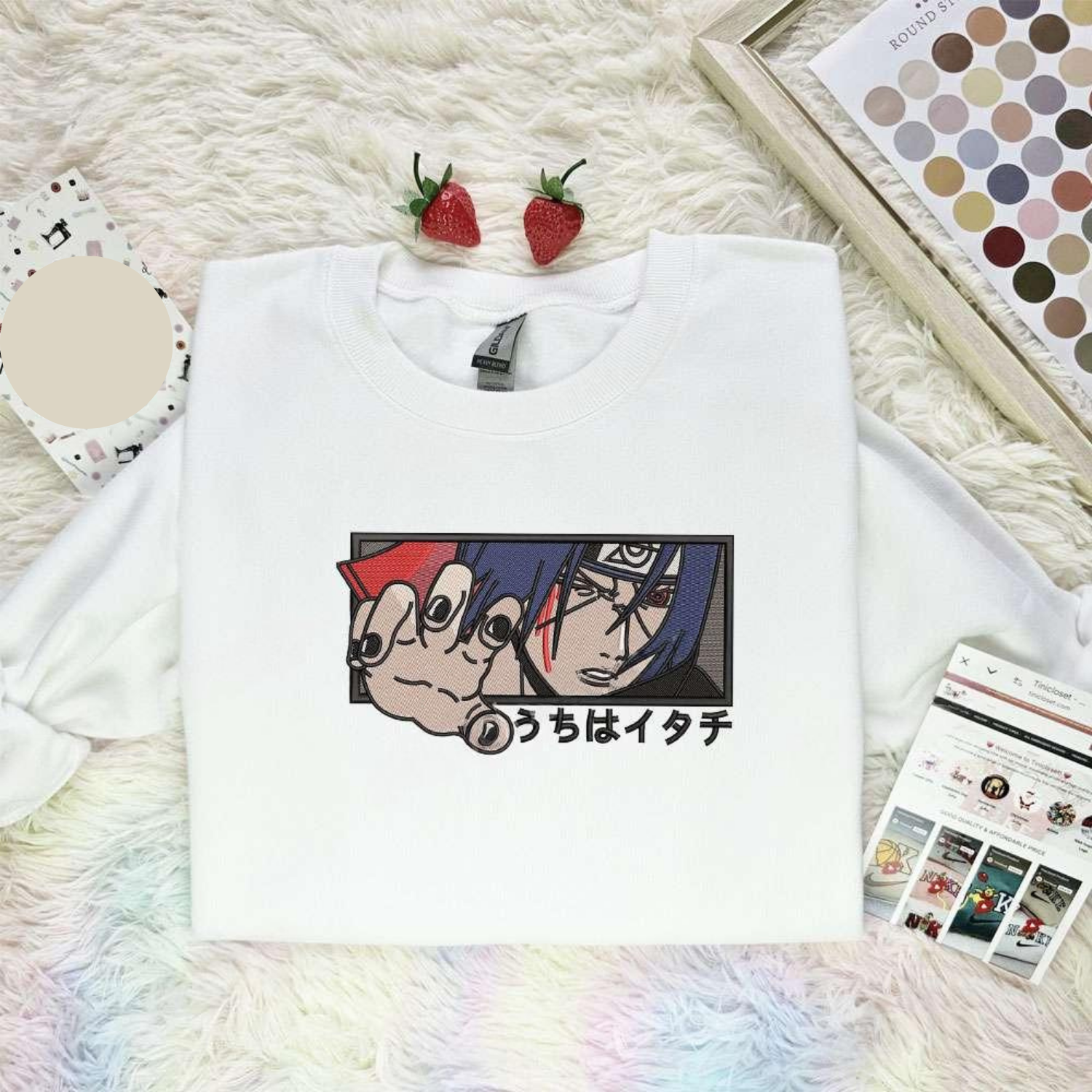 Itachi Hand Naruto Anime Embroidered Shirt, Inspired Anime Movie, Best Gift for Anime Fans