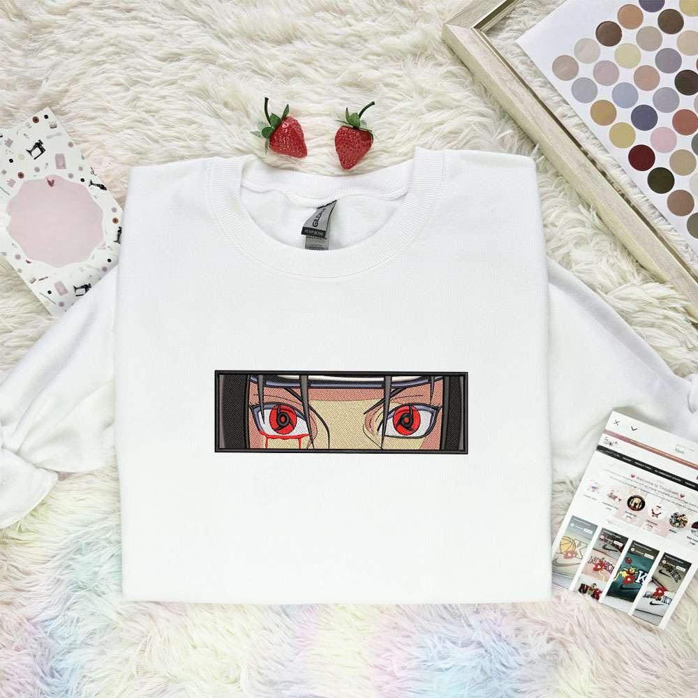 Itachi Uchiha Eyes Naruto Anime , Anime Embroidered T-shirt Sweatshirt Hoodie, Inspired Anime Movie, Best Gift for Anime Fans