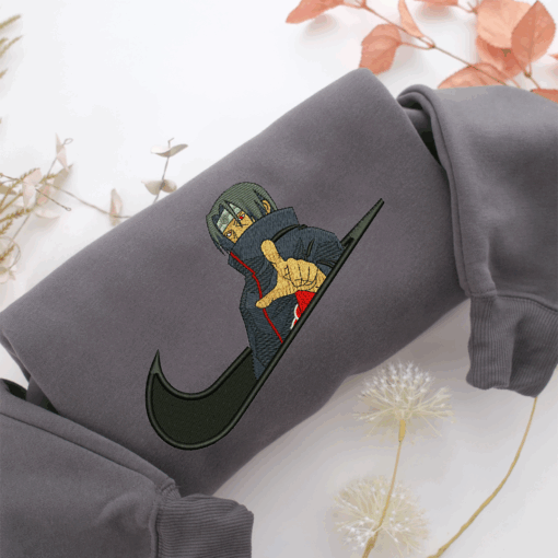 Itachi Uchiha Swoosh Nike Embroidered Sweatshirt, Nike Movie Inspired, Best Gifts Idea For Him Her - Image 4
