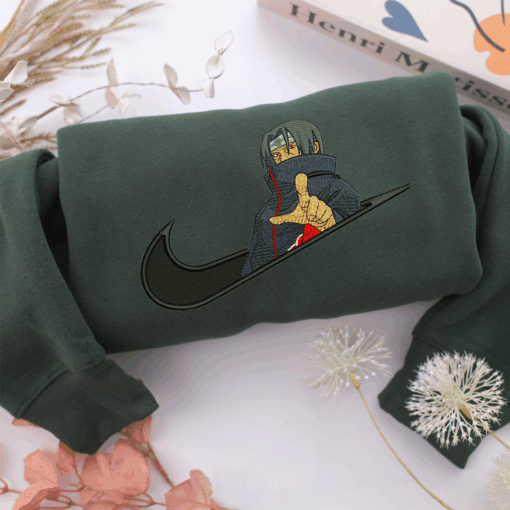 Itachi Uchiha Swoosh Nike Embroidered Sweatshirt, Nike Movie Inspired, Best Gifts Idea For Him Her - Image 3