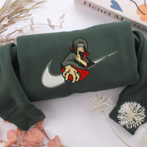 Itachi Uchiha Swoosh v2 Nike Embroidered Sweatshirt, Nike Movie Inspired, Best Gifts Idea For Him Her - Image 3