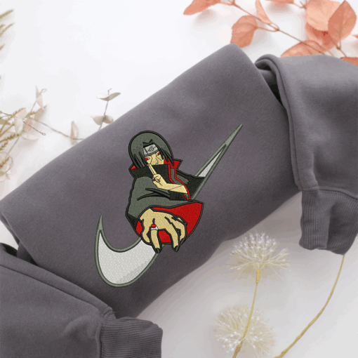 Itachi Uchiha Swoosh v2 Nike Embroidered Sweatshirt, Nike Movie Inspired, Best Gifts Idea For Him Her - Image 4