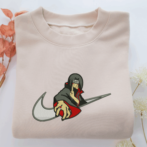Itachi Uchiha Swoosh v2 Nike Embroidered Sweatshirt, Nike Movie Inspired, Best Gifts Idea For Him Her