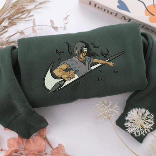 Itachi Uchiha Swoosh v3 Nike Embroidered Sweatshirt, Nike Movie Inspired, Best Gifts Idea For Him Her - Image 3