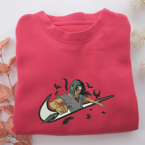 Itachi Uchiha Swoosh v3 Nike Embroidered Sweatshirt, Nike Movie Inspired, Best Gifts Idea For Him Her - Image 5