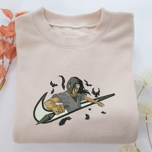 Itachi Uchiha Swoosh v3 Nike Embroidered Sweatshirt, Nike Movie Inspired, Best Gifts Idea For Him Her