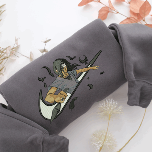 Itachi Uchiha Swoosh v3 Nike Embroidered Sweatshirt, Nike Movie Inspired, Best Gifts Idea For Him Her - Image 4