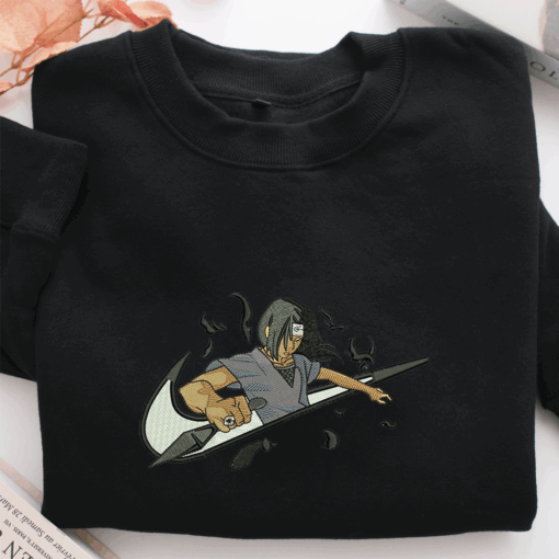 Itachi Uchiha Swoosh v3 Nike Embroidered Sweatshirt, Nike Movie Inspired, Best Gifts Idea For Him Her - Image 2