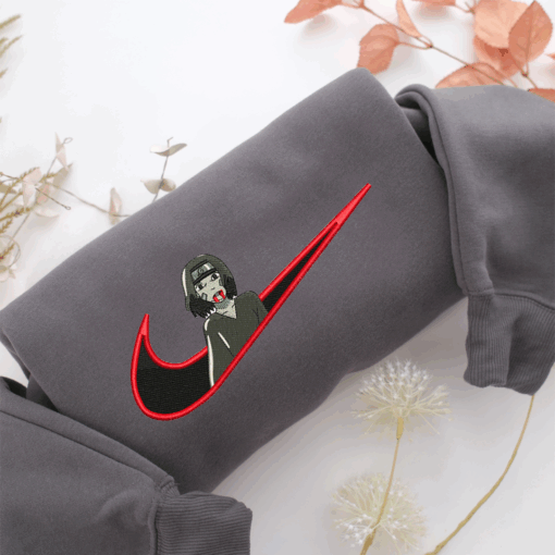 Itachi Uchiha Swoosh v4 Nike Embroidered Sweatshirt, Nike Movie Inspired, Best Gifts Idea For Him Her - Image 4