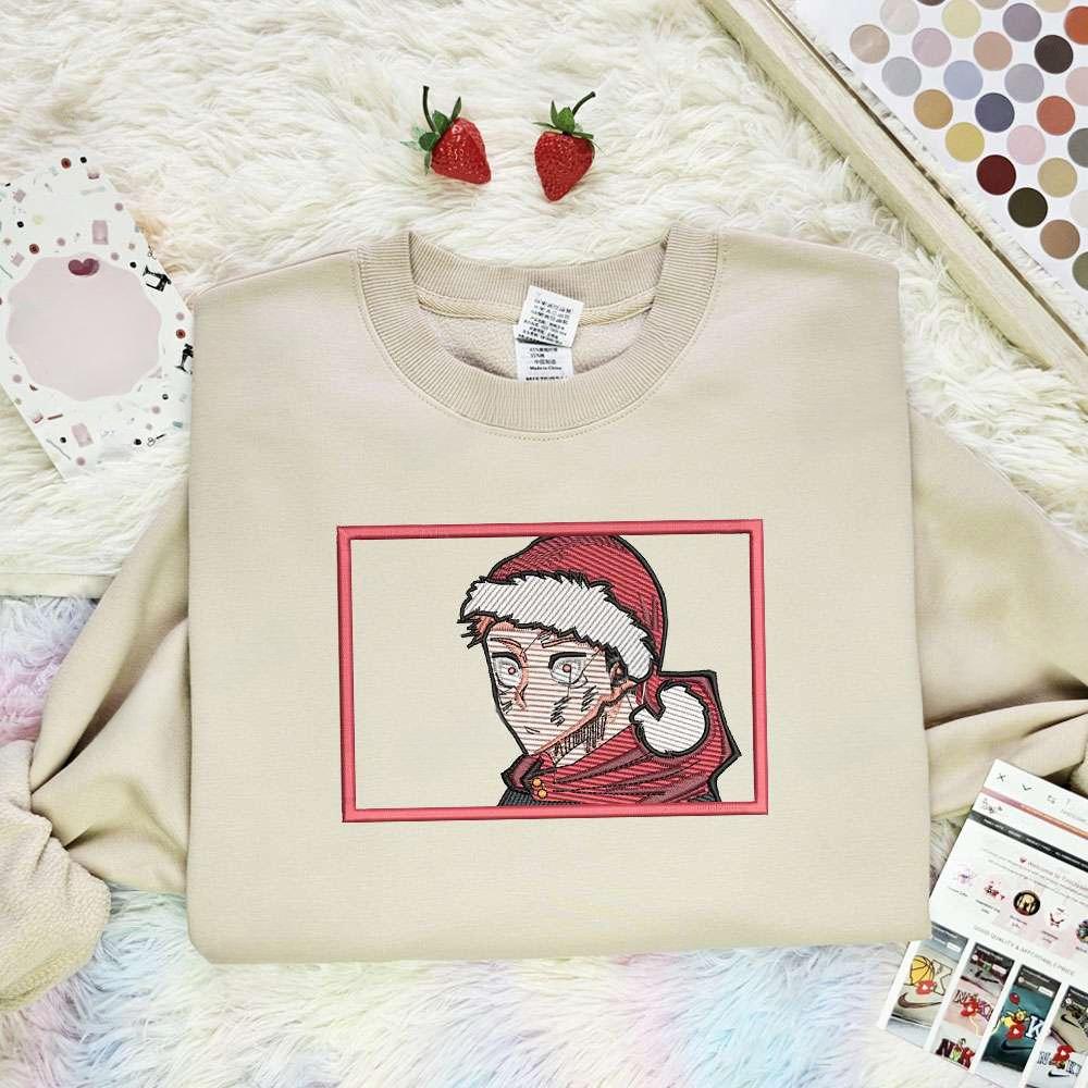 Itadori Christmas Jujutsu Kaisen Anime Embroidered Shirt , Anime Embroidered T-shirt Sweatshirt Hoodie, Inspired Anime Movie, Best Gift for Anime Fans