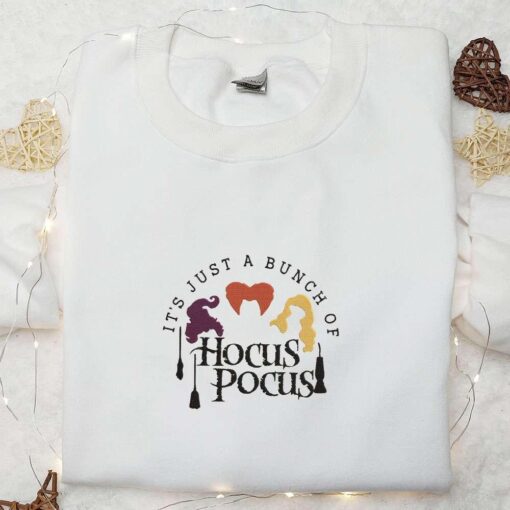 Its Just a Bunch of Hocus Pocus Embroidered Shirt Halloween Embroidered Shirt Best Halloween Gifts for Family