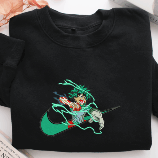 Izuku Midoriya Swoosh Nike Embroidered Sweatshirt, Nike Movie Inspired, Best Gifts Idea For Him Her - Image 2