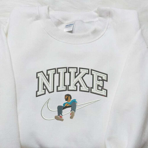 J Cole x Nike Embroidered Sweatshirt Celebrity Embroidered Shirt Nike Inspired Embroidered Shirt