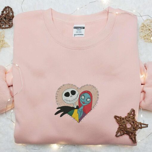 Jack And Sally Love Embroidered Shirt The Nightmare Before Christmas Movie Embroidered Hoodie Best Gift Ideas For Couples