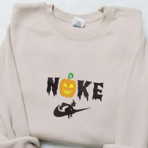 Jack Lantern And Witch x Nike Embroidered Shirt Halloween Embroidered Hoodie Best Gifts For Family