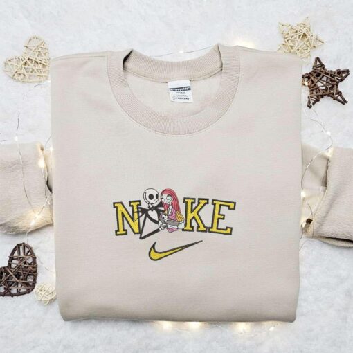 Jack Sally and Baby x Nike Embroidered Sweatshirt Horror Movie Halloween Embroidered Shirt Best Halloween Gift Ideas