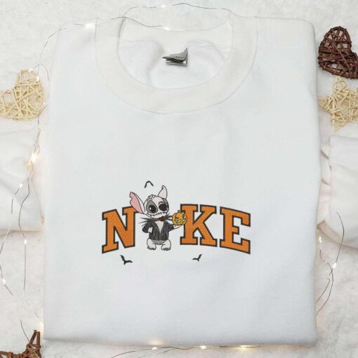 Jack Skellington Bats x Nike Embroidered T shirt The Nightmare Before Christmas Characters Embroidered Hoodie Nike Inspired Embroidered Sweatshirt