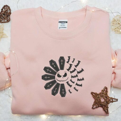 Jack Skellington Coffins Bats Embroidered Sweatshirt The Nightmare Before Christmas Embroidered Shirt Best Halloween Gift Ideas