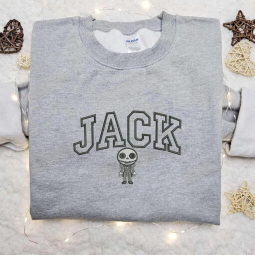 Jack Skellington Embroidered Hoodie Horror Movie Characters Embroidered Shirt Best Halloween Gift Ideas