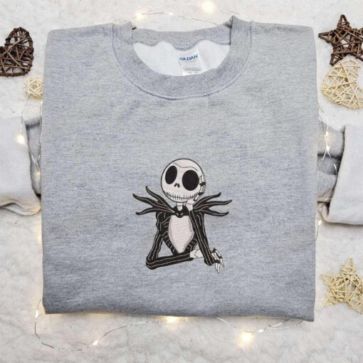 Jack Skellington Embroidered Sweatshirt The Nightmare Before Christmas Embroidered Hoodie Spooky Embroidered Shirt
