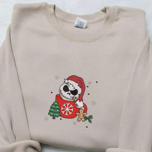 Jack Skellington Hot Chocolate Embroidered Shirt The Nightmare Before Christmas Embroidered Hoodie Christmas Embroidered Shirt