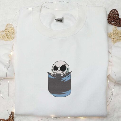Jack Skellington In The Pocket Embroidered Shirt The Nightmare Before Christmas Characters Embroidered T shirt Nike Inspired Embroidered Sweatshirt