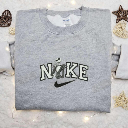 Jack Skellington x Nike Embroidered Shirt Cartoon Embroidered Shirt Nike Inspired Embroidered Hoodie