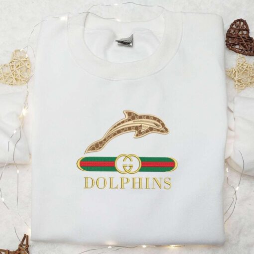 Jacksonville Dolphins x Gucci Embroidered Shirt NCAA Sports Embroidered Hoodie Best Gift Idea