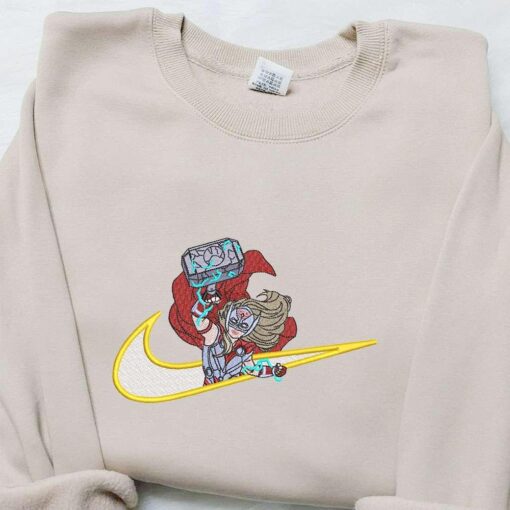 Jane Foster x Swoosh Movie Embroidered Hoodie Marvel Universe Embroidered Hoodie Best Gift Ideas for Family
