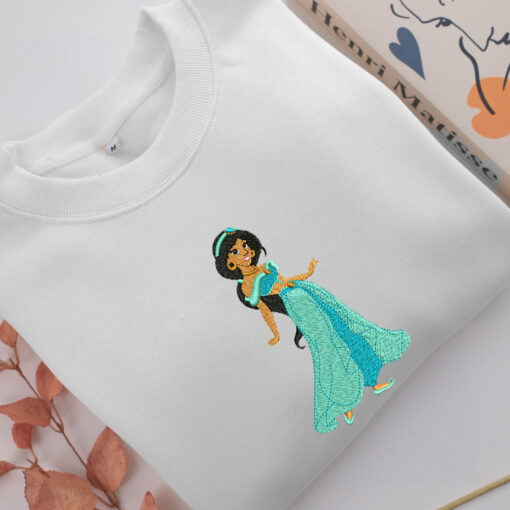 jasmine Embroidery, Disneyland Embroidered Sweatshirt, Movie Disney Inspired, Best Gifts Idea For Him Her - Image 2