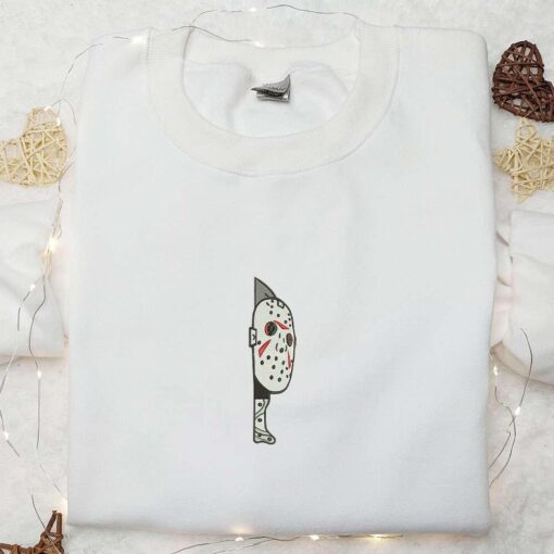 Jason Voorhees Embroidered Hoodie Horror Characters Embroidered Sweatshirt Best Gifts for Halloween Lovers