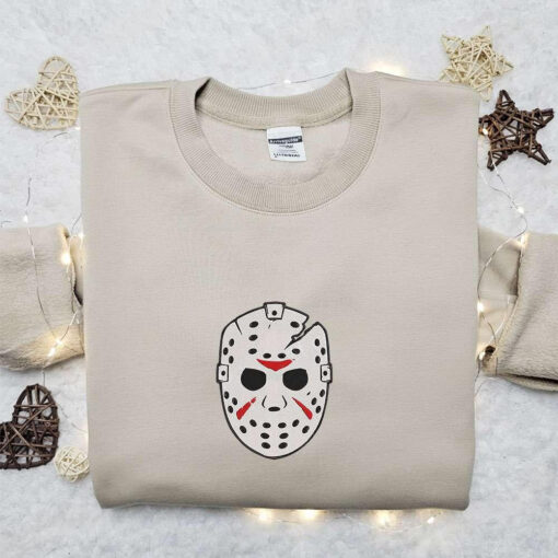 Jason Voorhees Head Embroidered Sweatshirt Friday The 13th Movie Embroidered Shirt Best Gift Ideas For Family