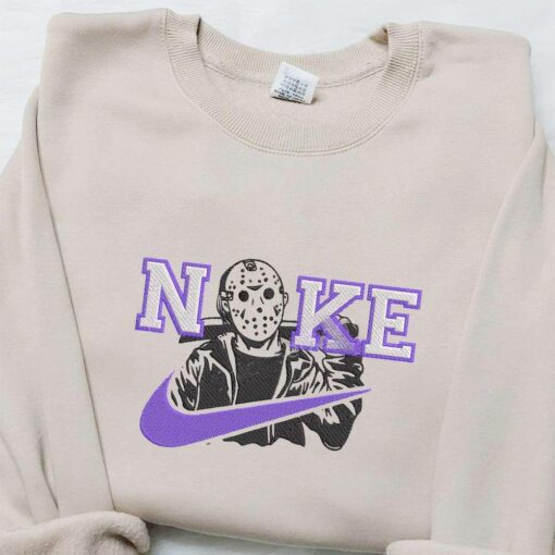 Jason Voorhees x Nike Embroidered Hoodie Nike Inspired Embroidered Shirt Best Halloween Gift Ideas