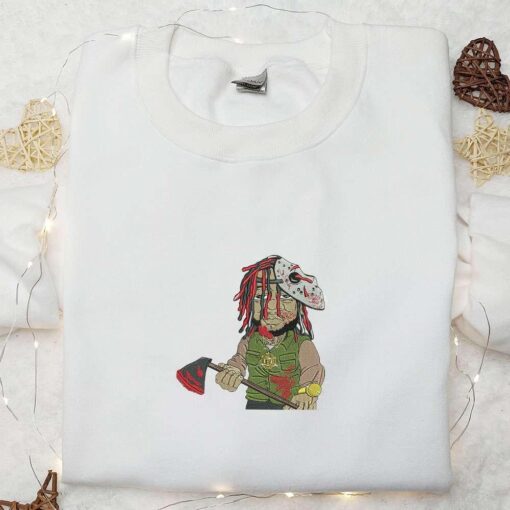Jason Xtentacion Embroidered Sweatshirt Funny Halloween Embroidered Hoodie Amazing Halloween Embroidered T shirt