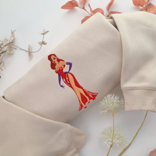 Jessica Rabbit Embroidery, Disneyland Embroidered Sweatshirt, Movie Disney Inspired, Best Gifts Idea For Him Her