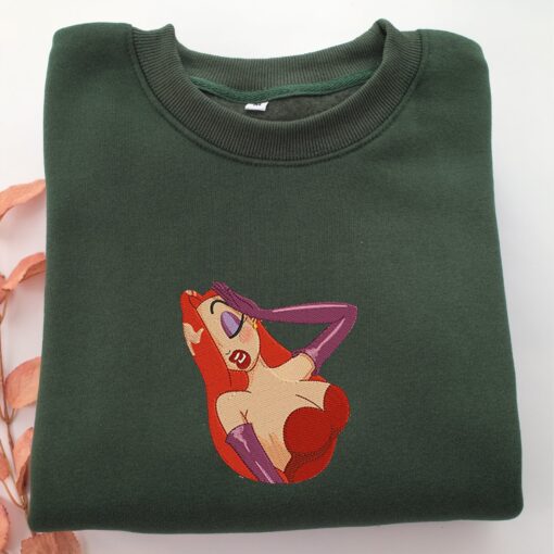 Jessica Rabbit Half Embroidery, Disneyland Embroidered Sweatshirt, Movie Disney Inspired, Best Gifts Idea For Him Her - Image 3