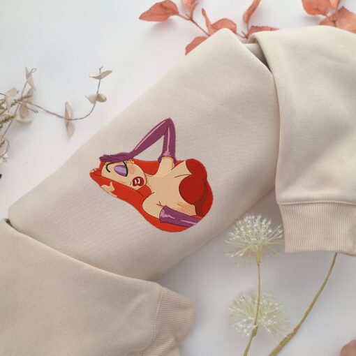Jessica Rabbit Half Embroidery, Disneyland Embroidered Sweatshirt, Movie Disney Inspired, Best Gifts Idea For Him Her
