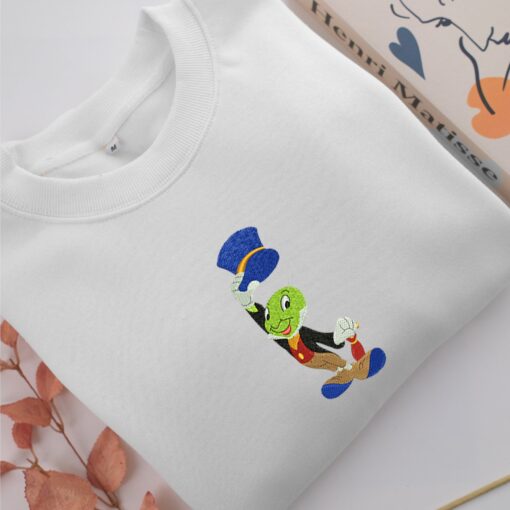 Jimmy Cricket Embroidery, Disneyland Embroidered Sweatshirt, Movie Disney Inspired, Best Gifts Idea For Him Her - Image 2