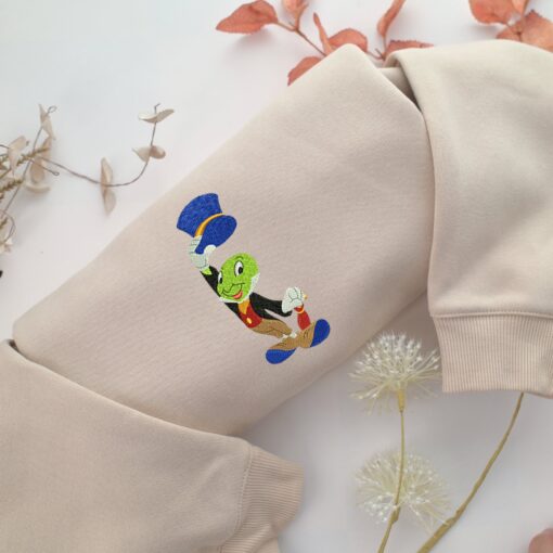Jimmy Cricket Embroidery, Disneyland Embroidered Sweatshirt, Movie Disney Inspired, Best Gifts Idea For Him Her
