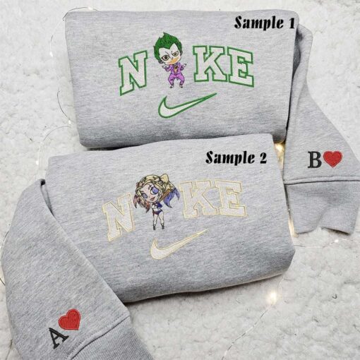 Joker And Harley Quinn Embroidered Couple Shirts