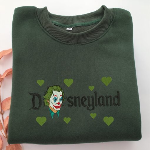 Joker Face Disneyland Embroidery, Disneyland Embroidered Sweatshirt, Movie Disney Inspired, Best Gifts Idea For Him Her - Image 3