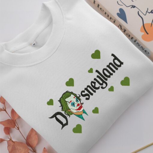 Joker Face Disneyland Embroidery, Disneyland Embroidered Sweatshirt, Movie Disney Inspired, Best Gifts Idea For Him Her - Image 2