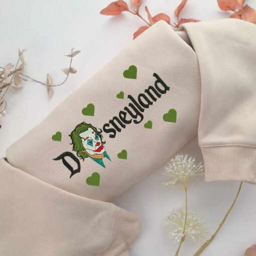 Joker Face Disneyland Embroidery, Disneyland Embroidered Sweatshirt, Movie Disney Inspired, Best Gifts Idea For Him Her
