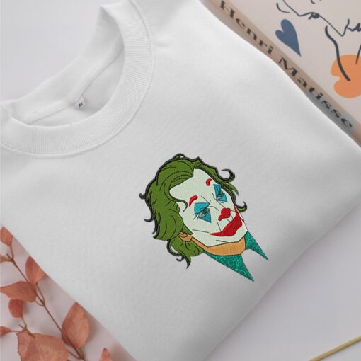 Joker Face Embroidery, Disneyland Embroidered Sweatshirt, Movie Disney Inspired, Best Gifts Idea For Him Her - Image 2