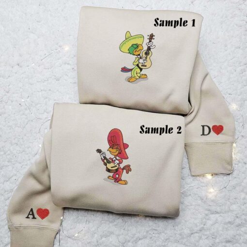 Jose and Panchito Los Caballeros Embroidered Couple Shirts